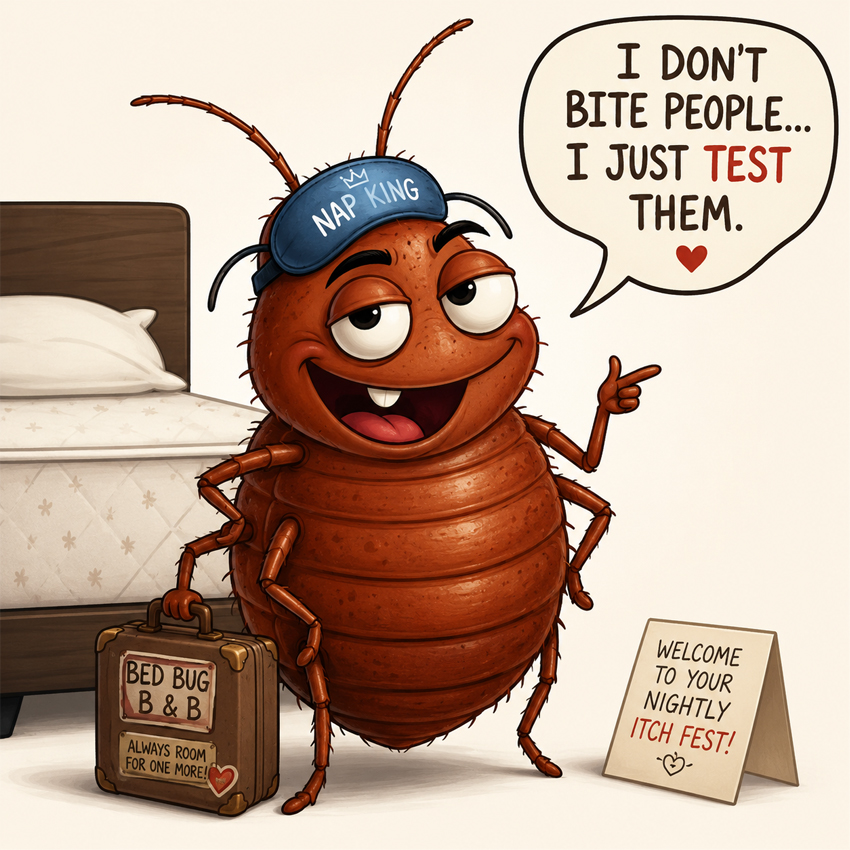 funny bed bug cartoon character